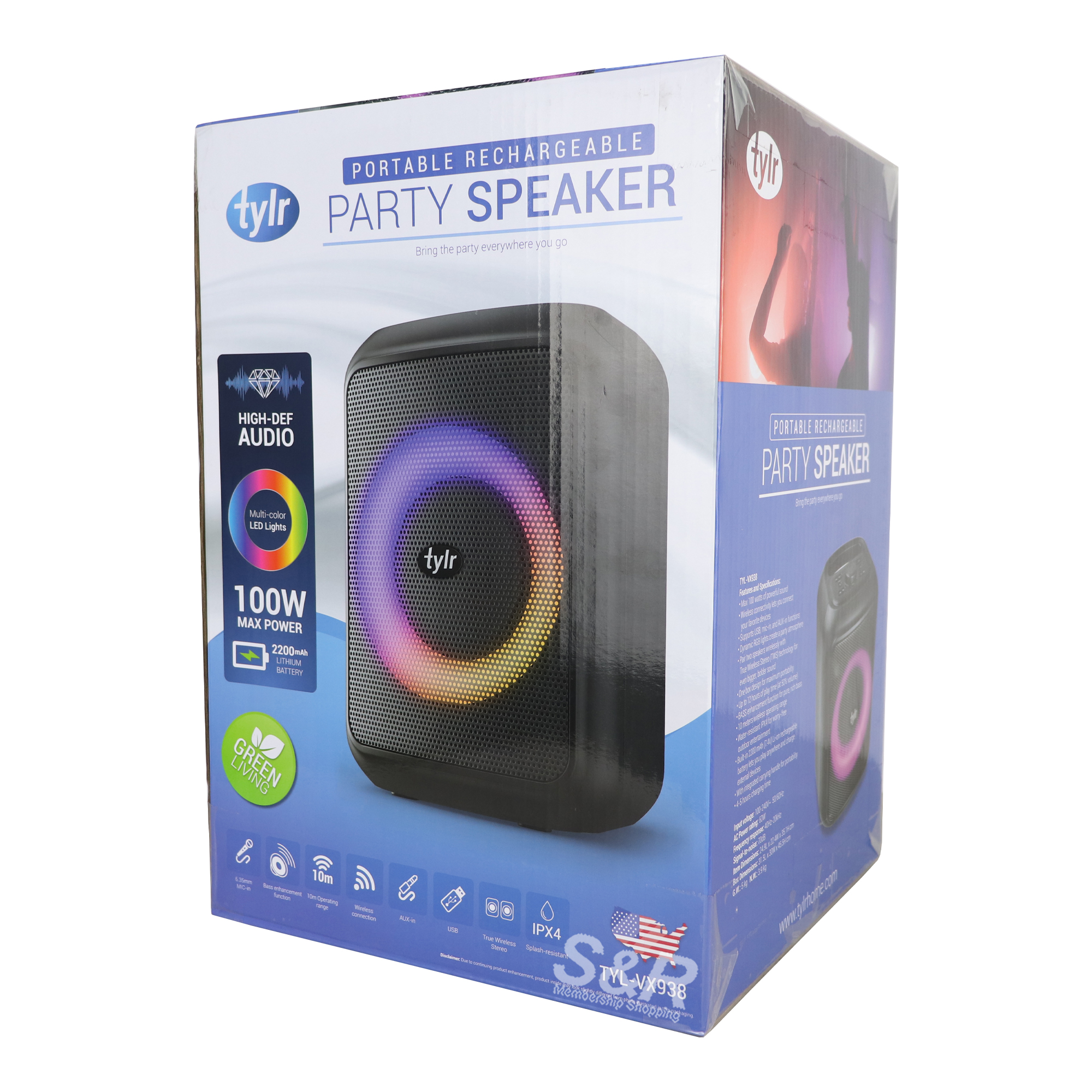 Tylr Party Speaker TYL-VX938 Tylr Party Speaker TYL-VX938